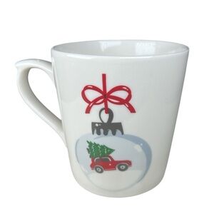 Maud Borup Mug Ornament Car Hauling Christmas Tree Bow 20 oz